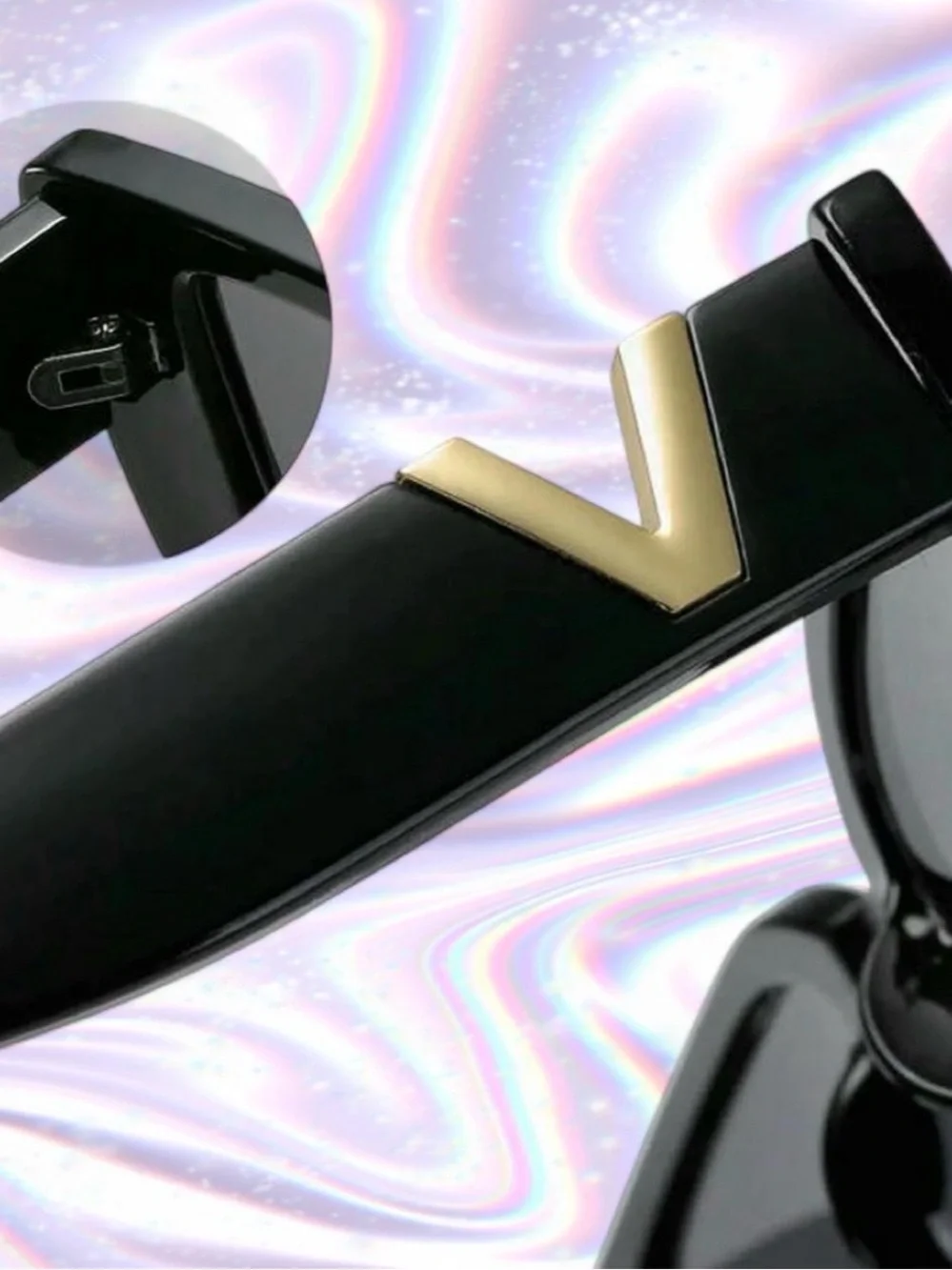Black & Beige Cat-Eye Sunglasses with Gold Accent - Designer Style - 2 PAIRS!